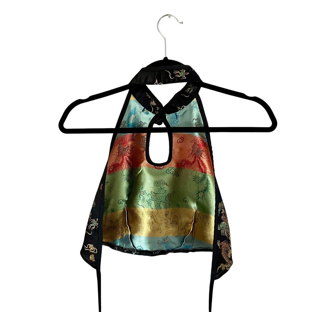 Fairycore Asian Print Crop Top: 90s, Y2K - Picture 2 of 5